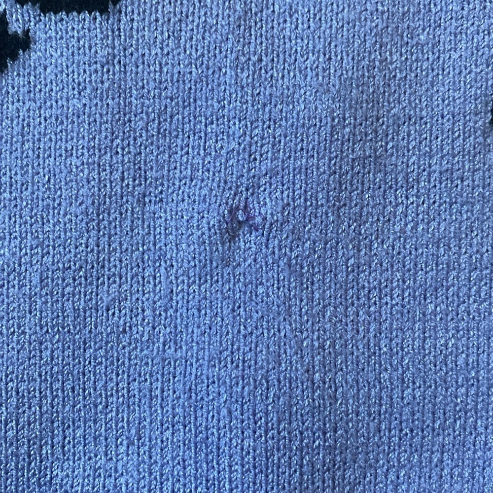 Balenciaga Purple Knit Sweater with Black Allover Logo in Size large - Picture 5 of 15